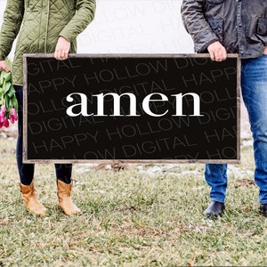 Amén SVG - Arte religioso de pared - Regalo de inauguración de la casa - Signo de Amén - Regalo de bautismo - Orar SVG - Archivo SVG para Cricut - Descarga instantánea - Digital