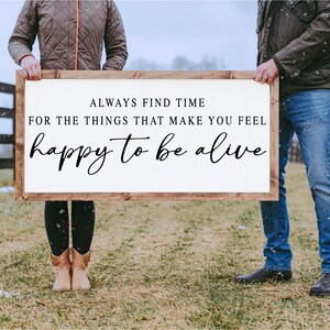 Encuentra siempre el tiempo SVG - Decoración rústica - Hogar SVG - Regalo de boda - Decoración del hogar - Regalo para un nuevo hogar - Cartel familiar - Feliz de estar vivo SVG