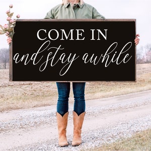 Bordje Kom binnen, blijf een tijdje - Slaapkamerinrichting - Love SVG - Boerderijinrichting - Borden familiekamer - Instant download - Digitale ontwerpen - Commercieel
