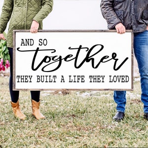 En zo bouwden ze samen een leven op waar ze van hielden SVG - Digitale download - Rustieke muurkunst - Boerderijbord - Landdecor - Instant download
