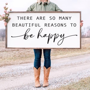 Hay tantas razones para ser feliz SVG - Decoración rústica - Sé feliz SVG - Regalo de boda - Decoración del hogar - Arte de pared - Regalo para un nuevo hogar - Familia SVG