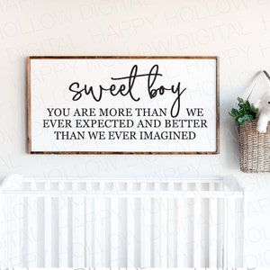 Süßes Junge Zeichen - Junge Zimmer Wand Dekor - Cut Datei - Kinderzimmer Dekor - Baby Geschenk - Sentimental Geschenk - Sofort Download - SVG