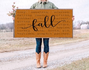 Fall Bucket List SVG: Autumn Porch Sign, Outdoor Decor (Digital Download)