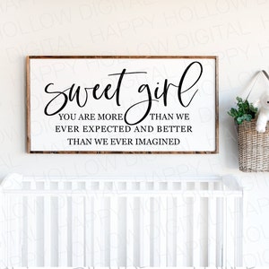 Placa de menina fofa - Decoração de parede para quarto de menina - Arquivo de corte - Decoração de berçário - Presente de chá de bebê - Download instantâneo - Presente sentimental - Arquivo SVG