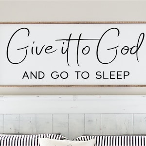 Dáselo a Dios y vete a dormir SVG - SVG religioso - Versículo bíblico SVG - Arte mural cristiano - Archivos SVG para Cricut - Descarga instantánea - Digital