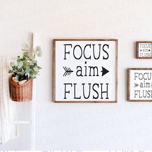 Focus aim flush SVG - badkamerinrichting - grappige SVG - muurstickers - boerderijbord - kunst aan de muur badkamer - kinderbadkamerinrichting - digitale print