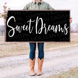 Sweet Dreams SVG - Decoración de dormitorio - Letrero de guardería - SVG de matrimonio - Regalo romántico - SVG de amor - Regalo de baby shower - Calcomanía de vinilo - Uso comercial