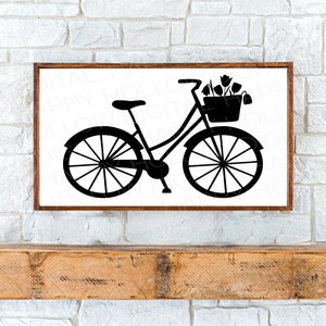 Fahrrad SVG - Frühling Dekor - Frühling Türschild - Fahrrad Kaffeetasse - Tiered Tablett Dekor Frühling - Frühling SVG - Schneide Datei - Sofortiger Download