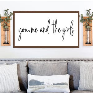 Vous moi et les filles SVG - Art mural chambre familiale - Cadeau de mariage - Panneau au-dessus du lit - Décoration murale de la ferme - Fichier SVG - Design numérique à télécharger