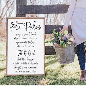 Patio Sign SVG - Patio Decor - Outdoor Sign - Patio Bar - Rules Sign - Outdoor Decor - SVG-bestand voor cricut - Instant download - Commercieel