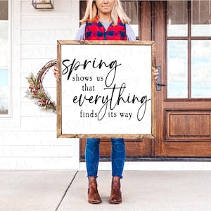 De lente laat ons alles zien SVG - lente-SVG - paasdecor - lenteborden - verandadecor - boerderijbord - rond hout decor - vakantiedecor