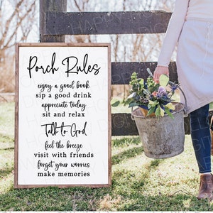 Porch Sign SVG - Porch Decor - Outdoor Zeichen - Regeln Zeichen - Porch SVG - Outdoor Kissen - Porch Druck - SVG Designs - Digital Download