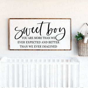 Süßes Junge Zeichen - Junge Zimmer Wand Dekor - Cut Datei - Kinderzimmer Dekor - Baby Geschenk - Sentimental Geschenk - Sofort Download - SVG