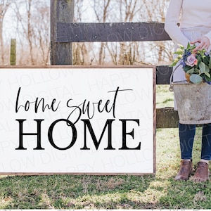 Home Sweet Home SVG - SVG de style ferme - décoration intérieure - signe Home Sweet Home - fichiers Svg pour Cricut - signe maison - fichiers de coupe - produits numériques