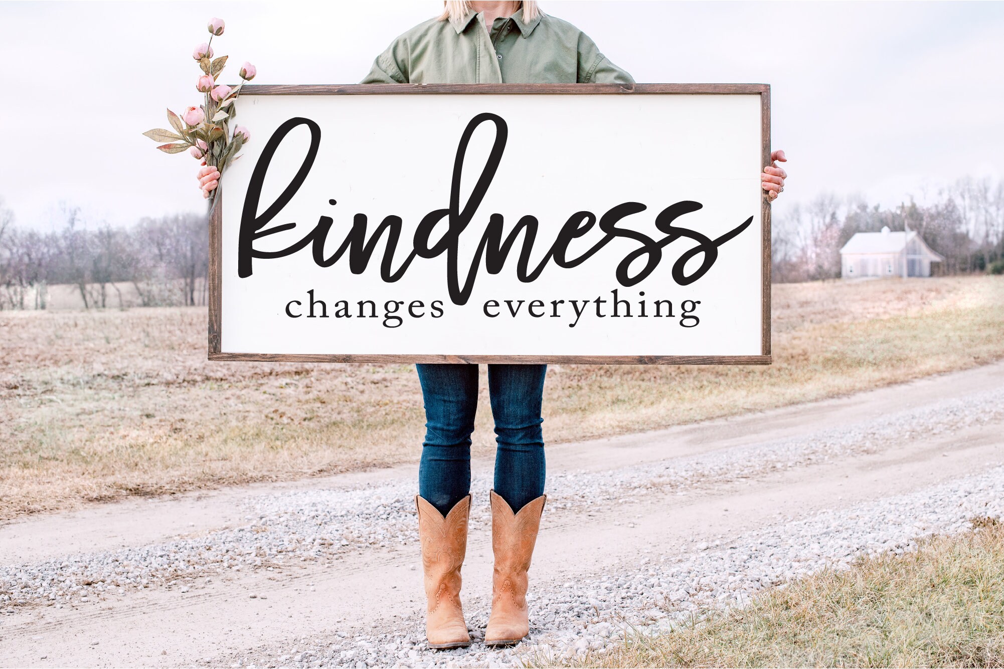 Kindness Changes Everything SVG Farmhouse Sign Kitchen Decor Be Kind