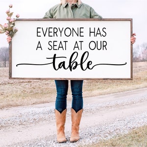 Everyone has a seat at our table SVG - Farmhouse sign - Kitchen decor - Digital design - Country decor - Rustic wall art - Farmhouse art