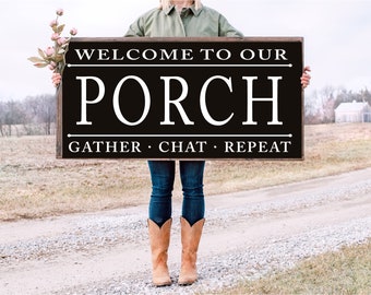 Welcome SVG - Front Porch decor - Porch sign SVG - Outdoor pillow  - Porch Welcome Sign - Outdoor decor - Welcome to our porch sign