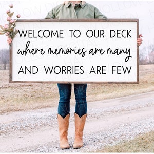 Welcome SVG - Back Porch decor - Deck sign SVG - Outdoor pillow  - Deck welcome sign - Outdoor decor - Instant download - SVG - Commercial