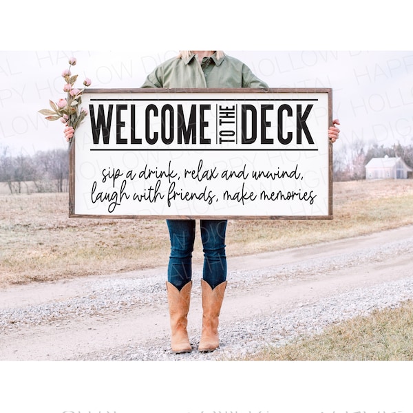 Welcome SVG - Back Porch decor - Deck sign SVG - Outdoor pillow  - Deck welcome sign - Outdoor decor - Instant download - SVG - Commercial