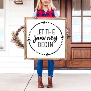 Que le voyage commence - Fichier découpé - Cadeau unique - Cadeau du meilleur ami - Coussin décoratif - Nouveau cadeau pour la maison - Citation inspirante - Proverbe motivant