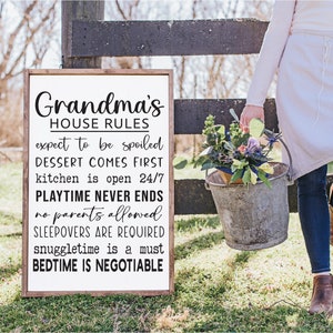 Reglas de la casa de la abuela SVG - Regalo para abuelos - SVG para abuelos - Recuerdo para abuelos - Decoración para abuelos - Regalo para la abuela - Regalo para el Día de la Madre