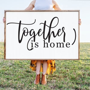Juntos es el hogar SVG - Letrero familiar - Decoración de granja - Regalo de boda - Regalo de inauguración de la casa - Decoración campestre - Letrero Juntos es el hogar - Digital