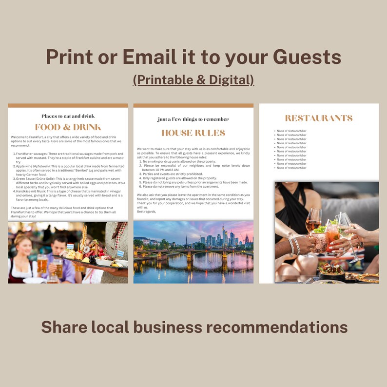 Airbnb Book Template Editable Digital Guest Book Etsy