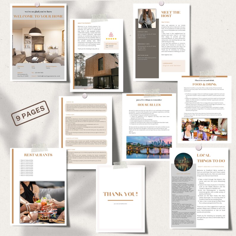 Airbnb Book Template Editable Digital Guest Book Etsy