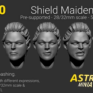 Shield Maiden Heads STLs Perfect for Kit Bashing! Pre-supported