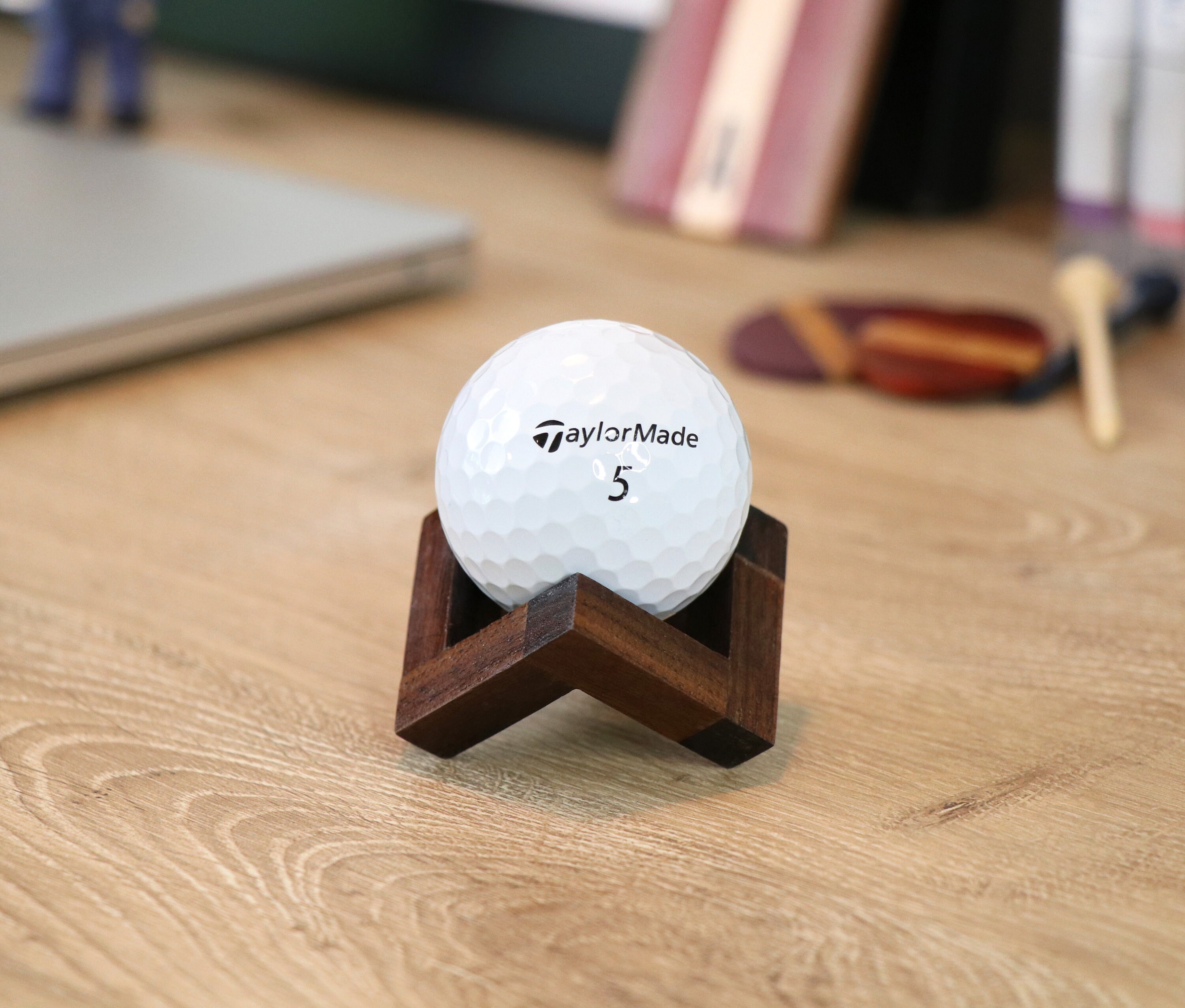 Acrylic Golf Ball Display Stand | Holds 3 Golf Balls | Acrylic and Metal |  3 Golf Tees Included (Acrylic)