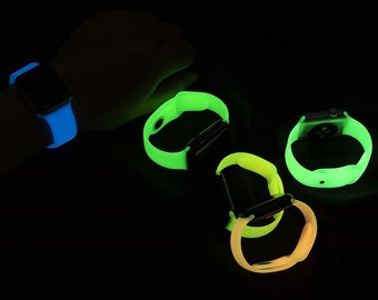 Apple Watch Band - Glow in the Dark Silicone Sport Band for iWatch - Glowing Bracelet Strap Excellent Gift for friends and family