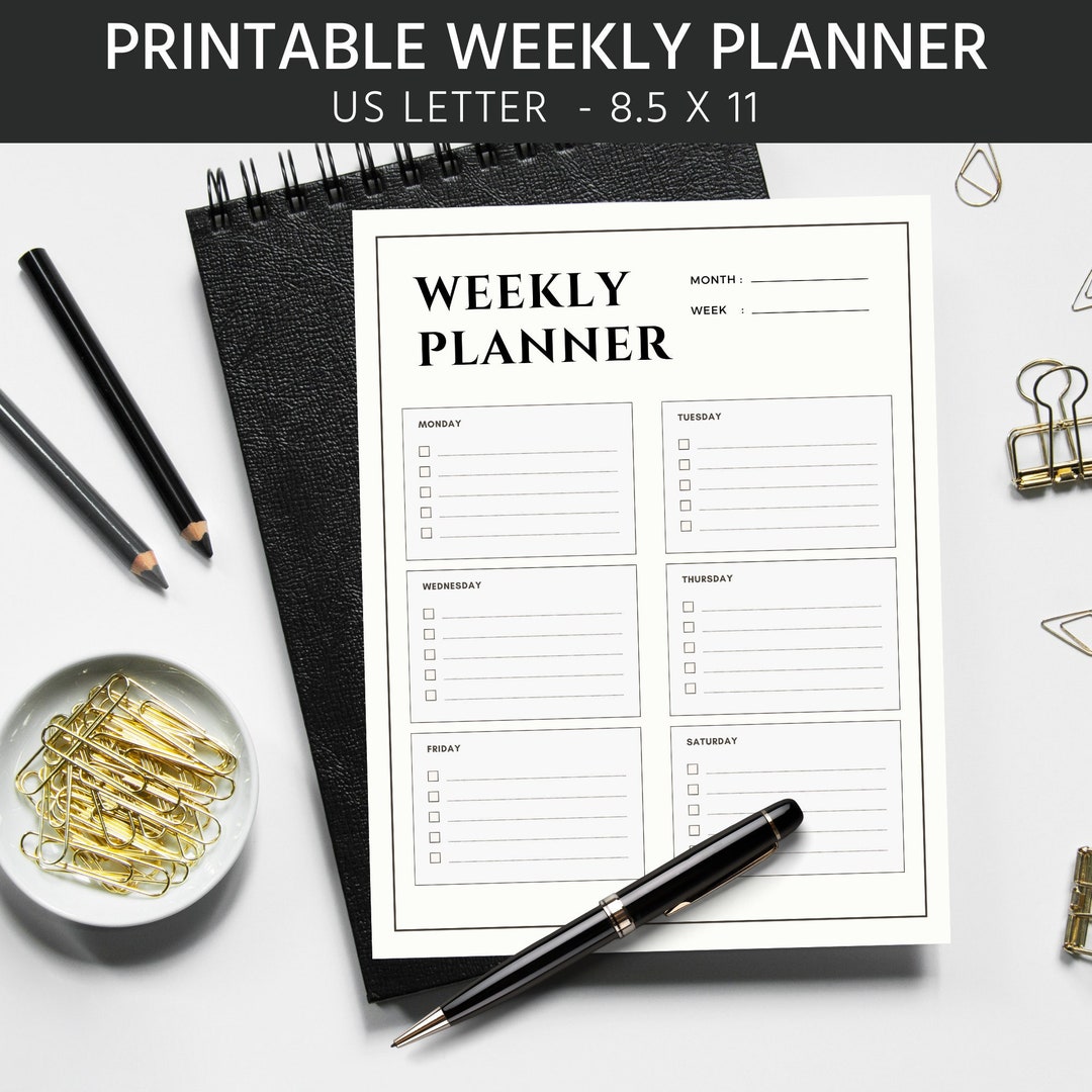 Weekly to Do List Printable, Minimalist Weekly Planner Week on One Page ...