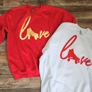 Rolling Love Skate Sweatshirt Theme Valentines Galantines Vintage Shirt