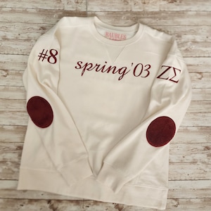 Sorority Line  Number/Name Sweatshirt Custom Embroidered
