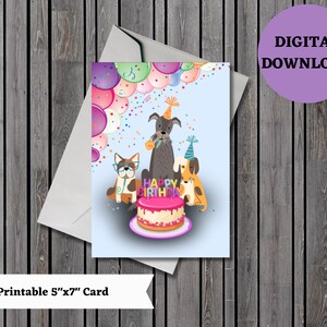 Druckbare Geburtstagskarte, Geburtstagskarte Hund, Geburtstagswunschkarte, süße Geburtstagskarte, Hundeliebhaber Geburtstag, printable, digital, Download