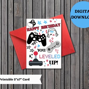 Carte d'anniversaire de jeu vidéo, carte d'anniversaire de joueur, carte de voeux d'anniversaire imprimable, carte d'anniversaire ringard, pixel, imprimable, numérique, téléchargement