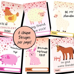 Classroom Valentine&#39;s, Farm Valentine&#39;s Day Cards, Printable Valentine Day Cards, Valentine Cards for kids, Last minute valentine&#39;s day
