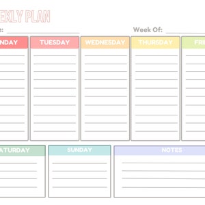 Printable Weekly Schedule for Kids, Homeschool Weekly Schedule, Weekly ...