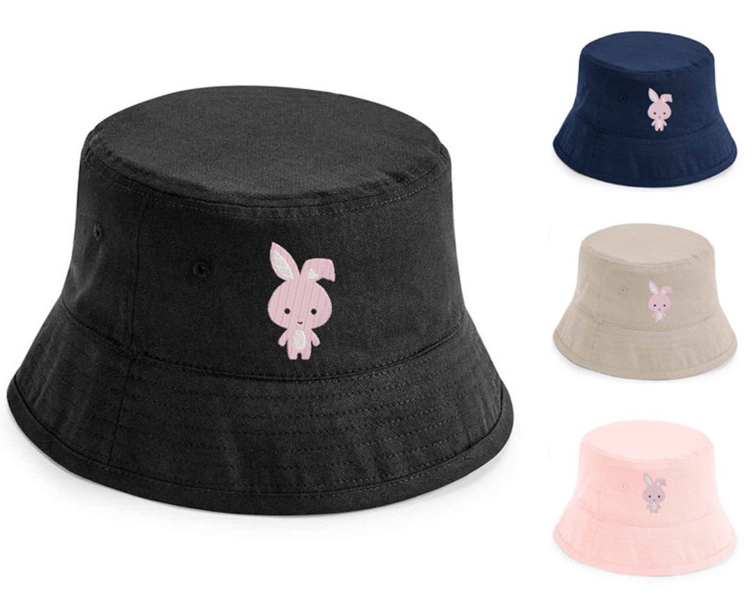 Adults & Kids Bucket Hat With Bunny Embroidery - Etsy display picture 1