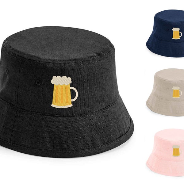 Adults & Kids Bucket Hat with Beer Design 2 Embroidery