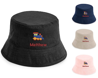 Personalisierter Bucket Hat Erwachsene & Kinder mit Zug Stickerei