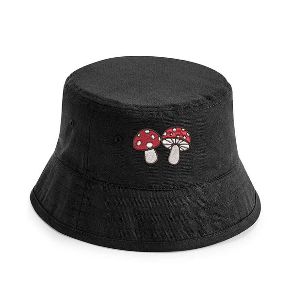 Adults & Kids Bucket Hat with Mushroom Embroidery