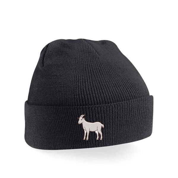 Adults & Kids Beanie with Goat Embroidery