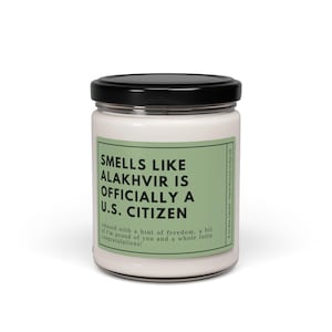 Custom Citizenship Gift, Personalized US Citizen Candle, New Citizen Gift, American Citizenship Test Candle, Gift for New US Citizen 9oz