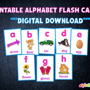 Printable Alphabet Flash Cards Digital Download Lowercase
