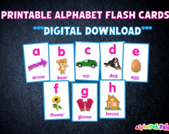 Printable Alphabet Flash Cards Digital Download Lowercase