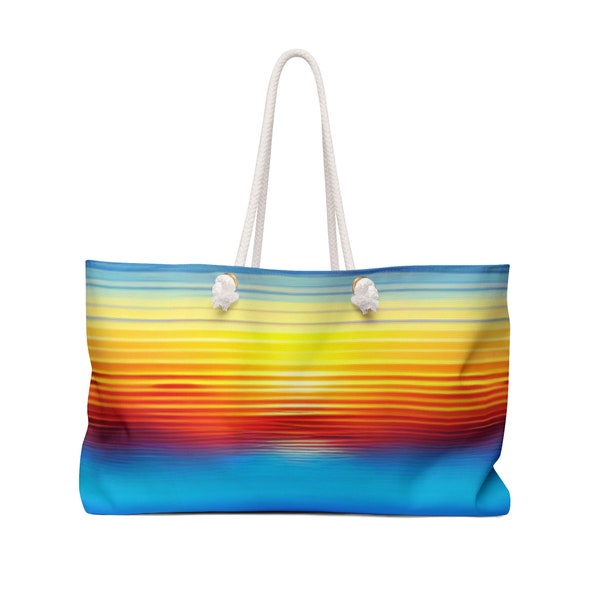 Colorful Sunset Weekender Bag | Everything Really Big Bag | Giant Grocery Bag | Large Beach Bag |  Oversized Bag | Large Tote Bag | Summer