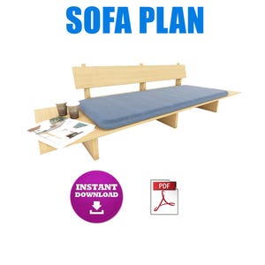 Plan de construction de canapé, plan numérique de banc moderne, plan de construction DIY - PDF