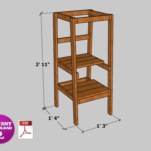 Montessori Tour Plan, Digital Plan, DIY Montessori Furniture Build Plan - PDF