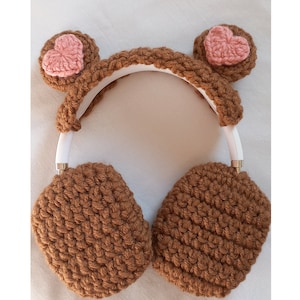 Love Bear Crochet Headphone Cover